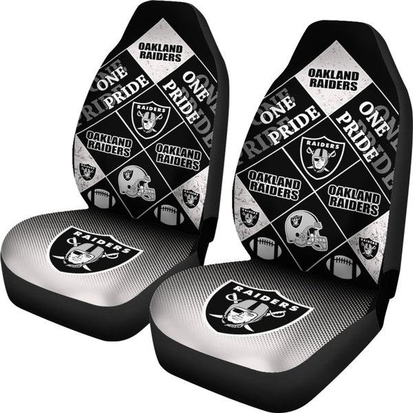 Colorful Pride Flag Oakland Raiders Car Seat Covers