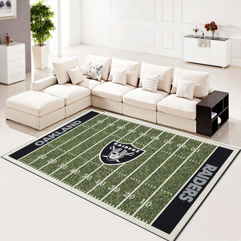 Oakland Raiders Football Team Bfl Field Living Room Carpet Kitchen Area