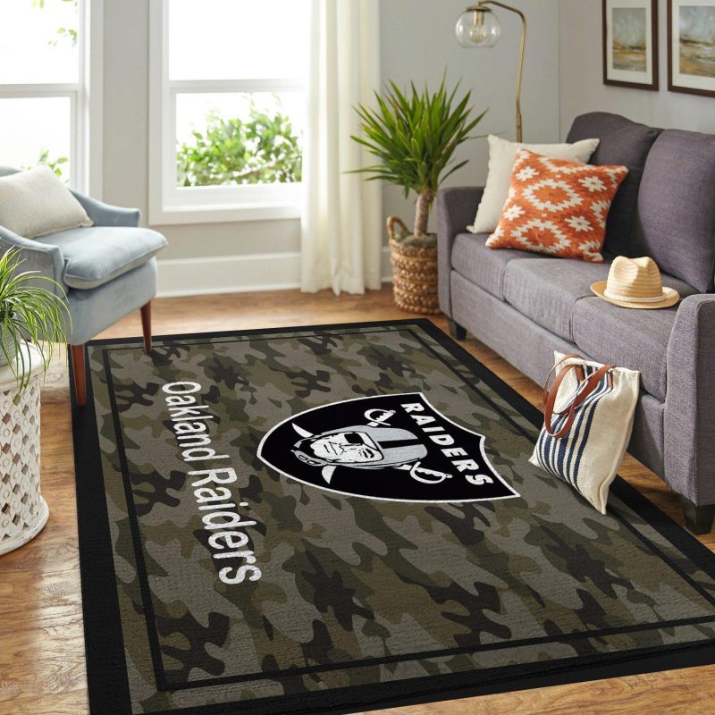 Camo Camouflage Oakland Raiders Nfl Limited Edition Rug Carpet Room